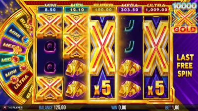 10,000 X Gold Free Spins Screenshot